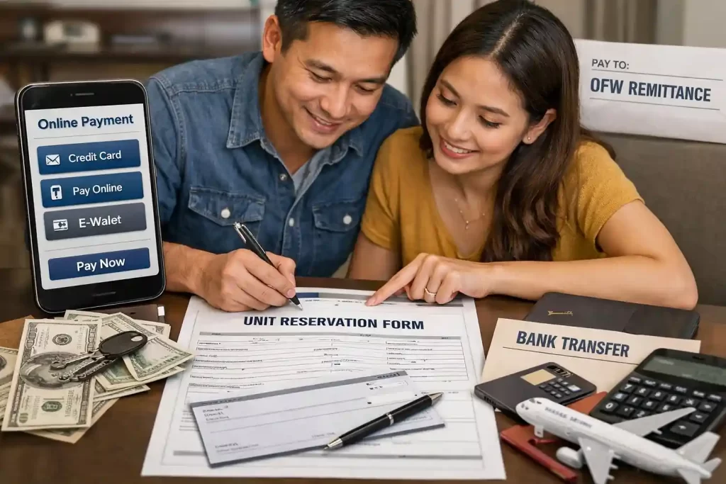 how to reserve a unit in megaworld condo — unit reservation form with online payment bank transfer and ofw remittance options