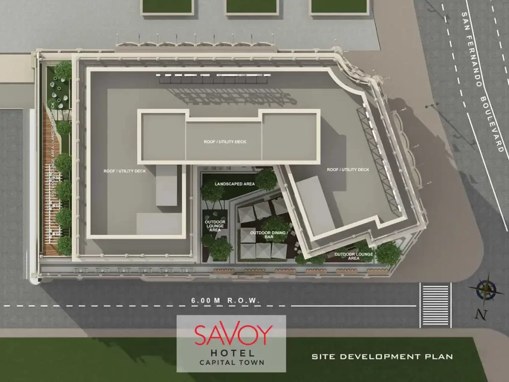 Savoy Hotel Capital Town site development plan inside Capital Town township