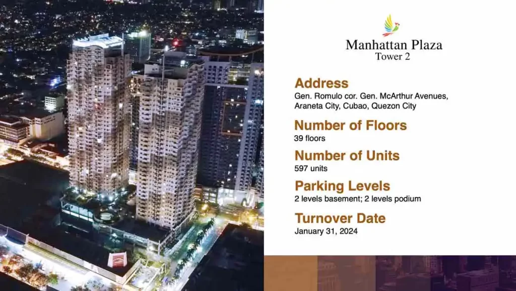 Manhattan Plaza Tower 2 facade — RFO condo in Araneta City, Cubao, Quezon City by Megaworld