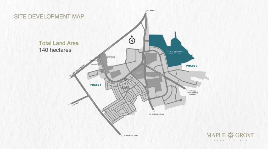calax property values in cavite maple grove township site development map in gen trias cavite megaworld