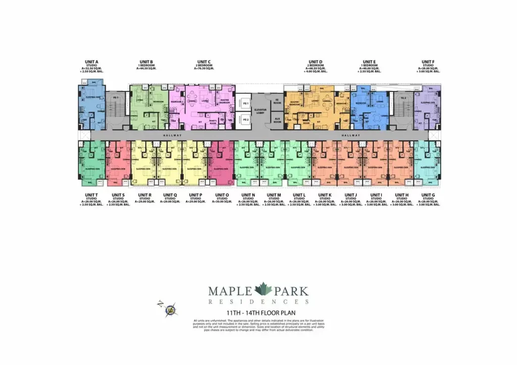 maple park residences unit floor plan pre-selling condo maple grove gen trias cavite by megaworld