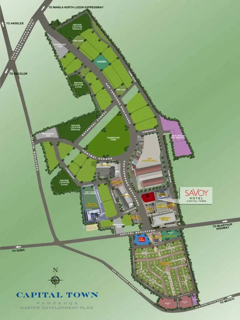 Savoy Hotel Capital Town location map — Capitol Boulevard, San Fernando, Pampanga