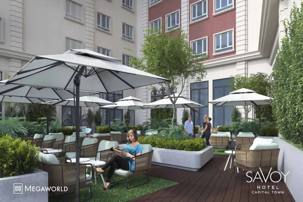 Outdoor Seating Area amenity at Savoy Hotel Capital Town, Capital Town Pampanga Megaworld Condotel