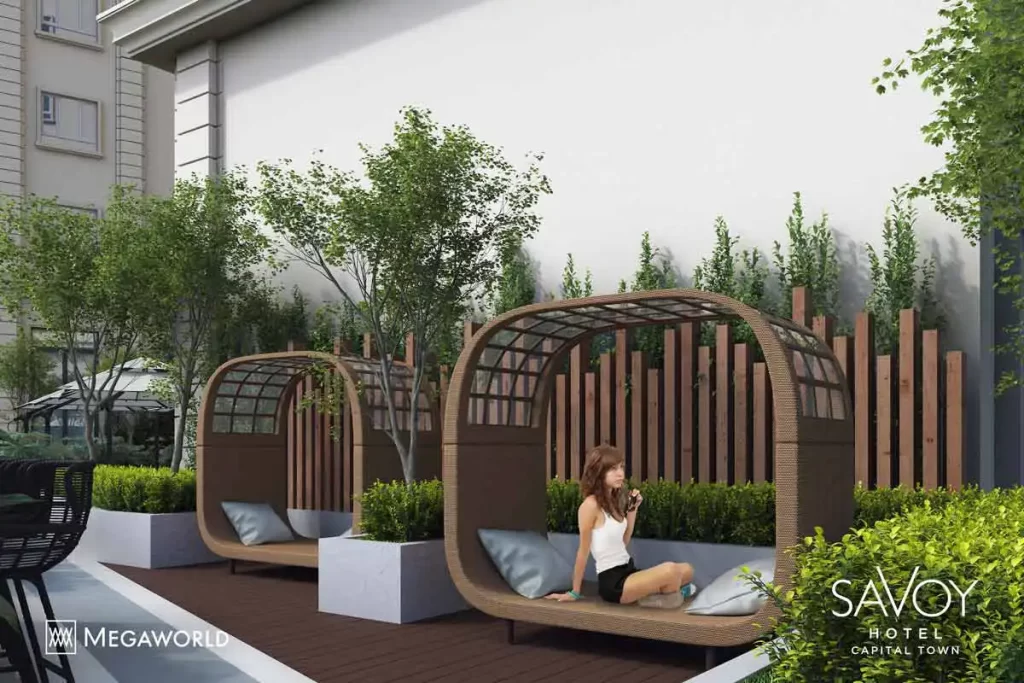 Outdoor Reading Nook amenity at Savoy Hotel Capital Town, Capital Town Pampanga Megaworld Condotel