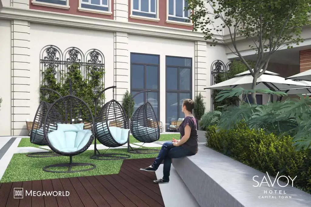 Outdoor Seating Area amenity at Savoy Hotel Capital Town, Capital Town Pampanga Megaworld Condotel