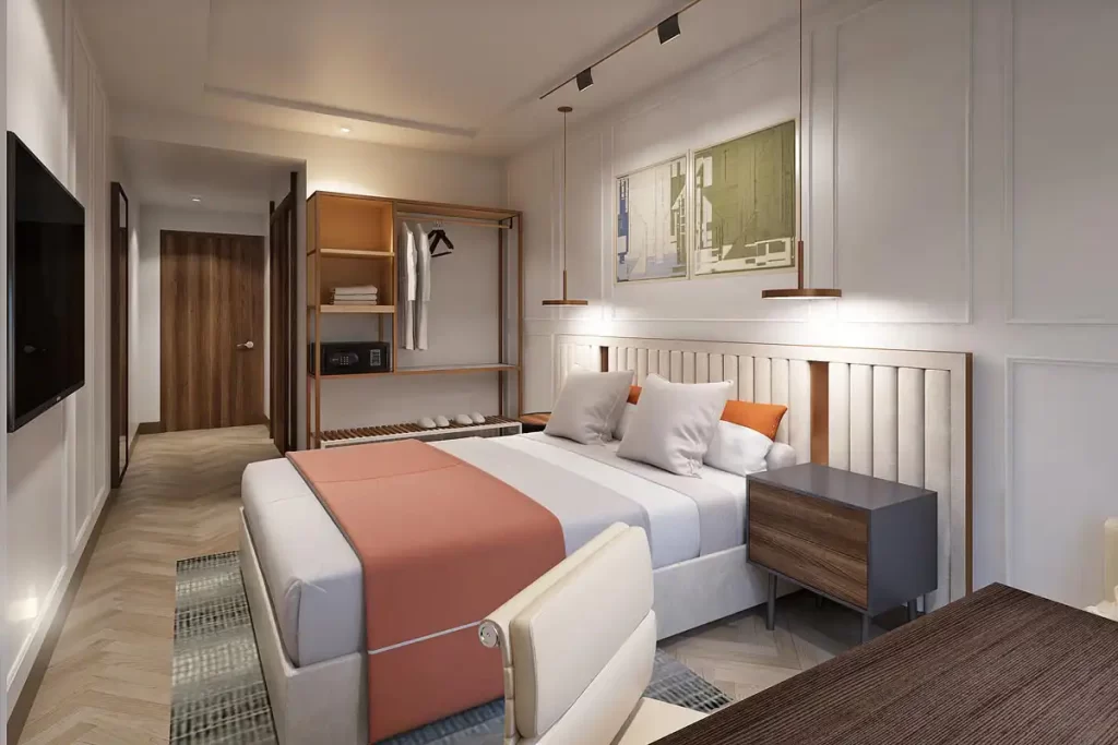 Queen Suite unit layout at Savoy Hotel Capital Town Pampanga condotel