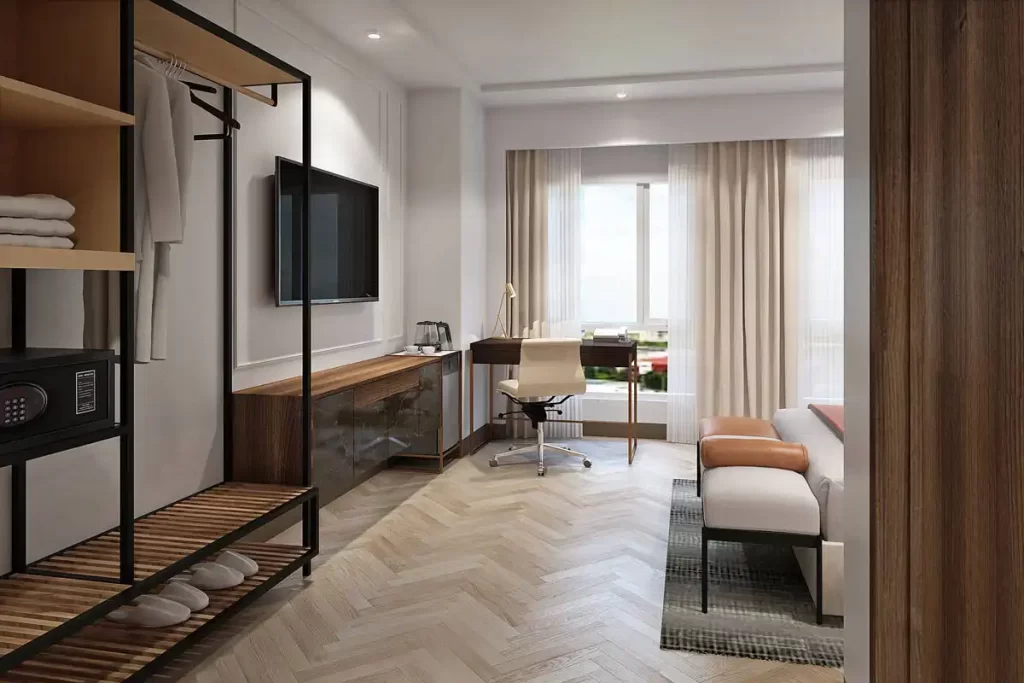 Queen Suite unit layout at Savoy Hotel Capital Town Pampanga condotel