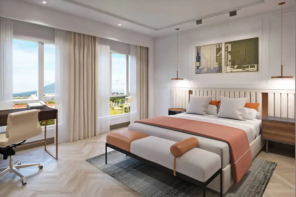 Queen Suite unit layout at Savoy Hotel Capital Town Pampanga condotel