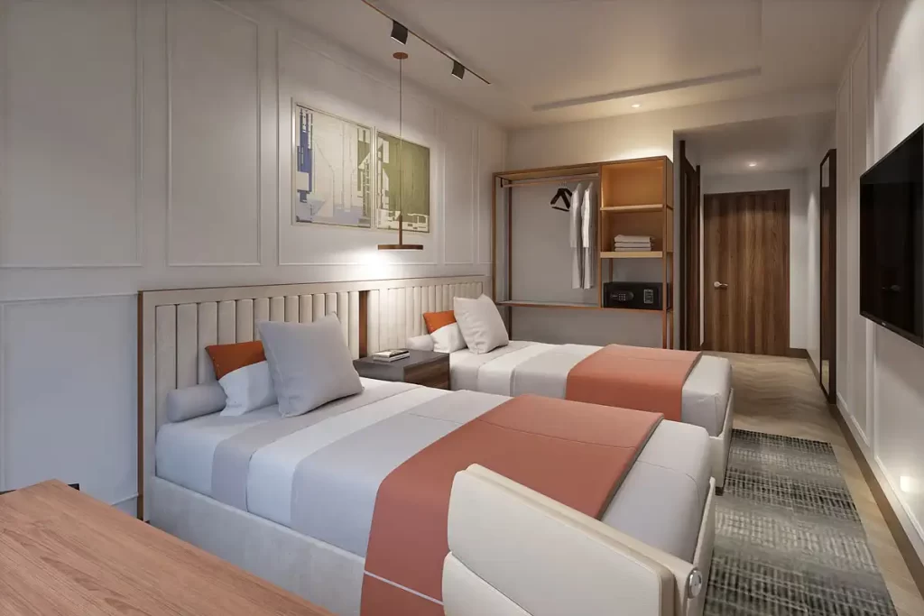 Twin Suite unit layout at Savoy Hotel Capital Town Pampanga condotel