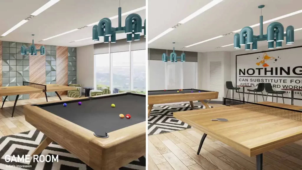 vion west tower makati condo by megaworld amenity game room billiard