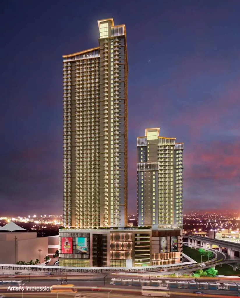 Vion West pre-selling condo building facade at EDSA Makati by Megaworld