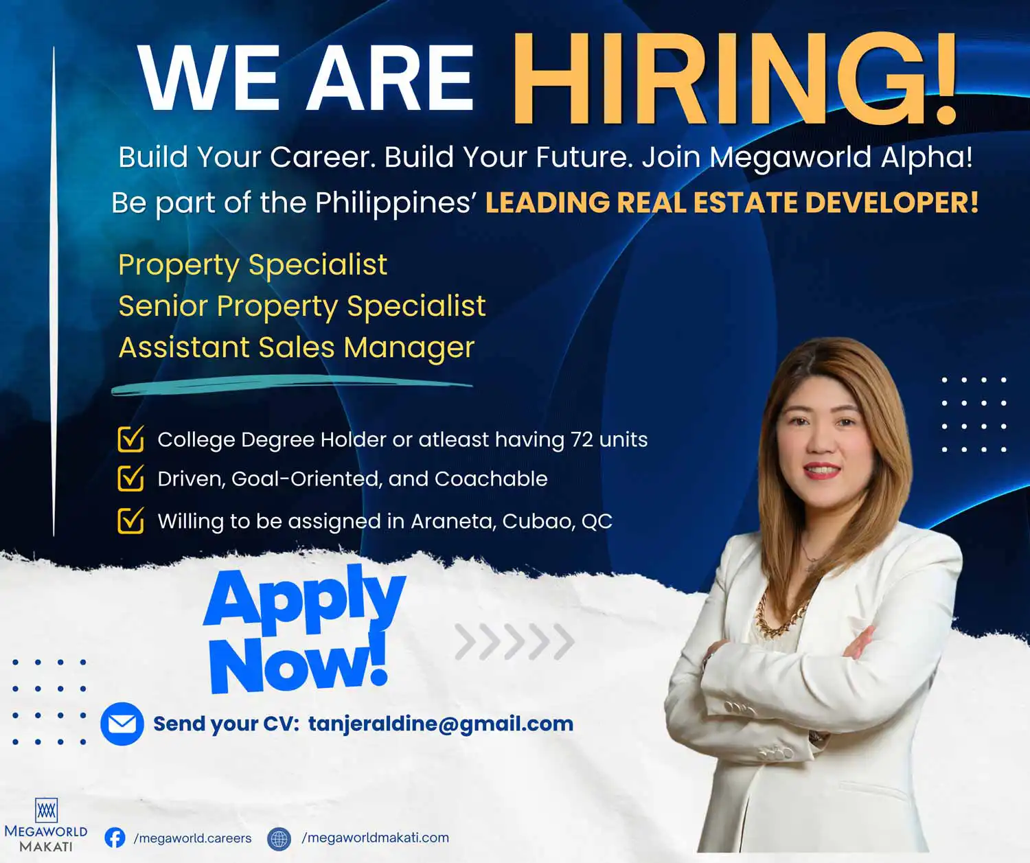 careers at megaworld hiring real estate agent sales manager sales property specialist