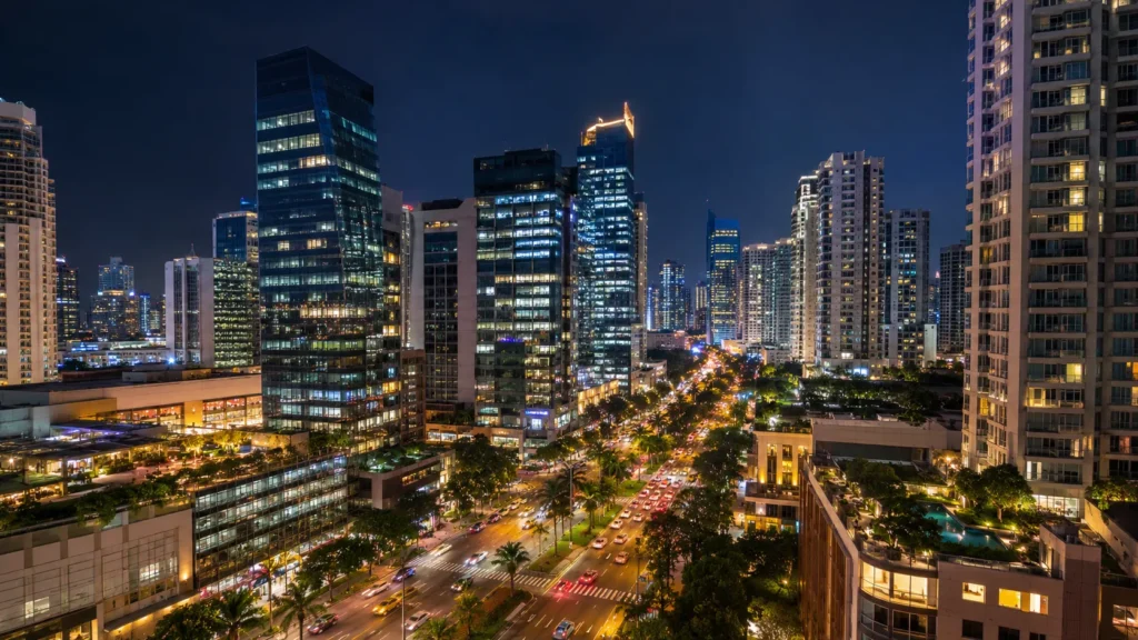 Makati City property investment guide featuring the Ayala Avenue central business district skyline makati condos for sale