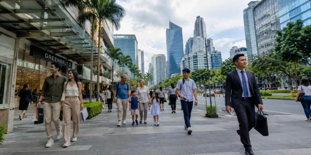 Makati City investment guide property featuring the Ayala Avenue central business district skyline best areas to invest in makati